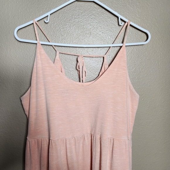 Old Navy Womens Washed Coral Tiered Slub-Knit Midi Cami Swing Dress-Size L - Picture 4 of 12
